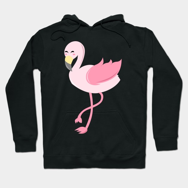 Cute Pink Flamingo Hoodie by Imutobi